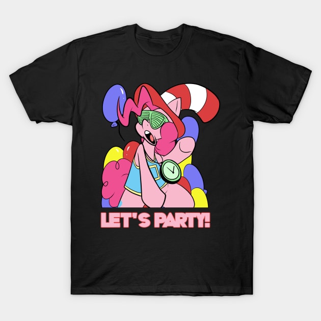 Pinkie Patreon Says "Let's Party!" T-Shirt by pembrokewkorgi